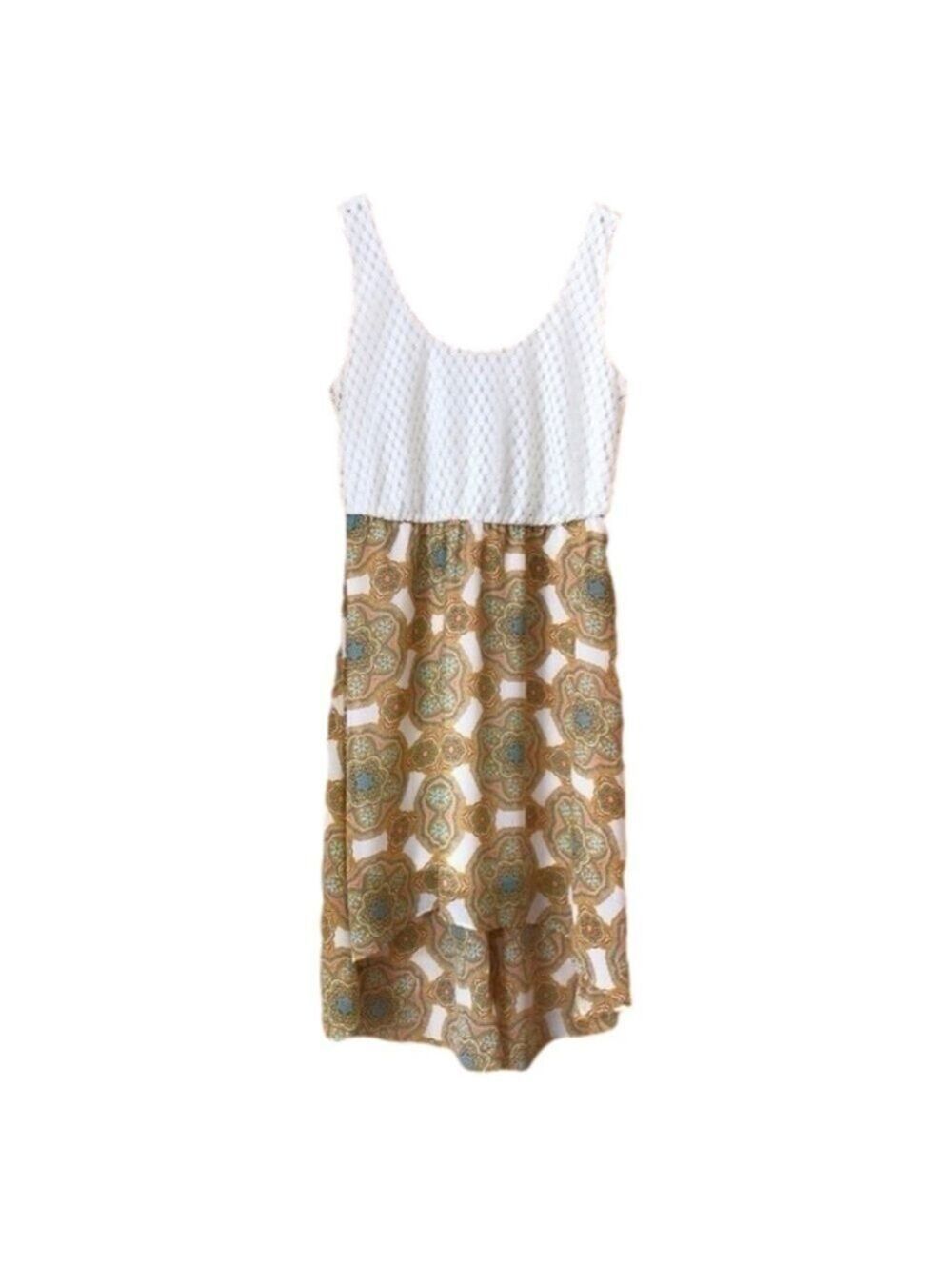 Lily Rose lined high low crochet tank dress size small